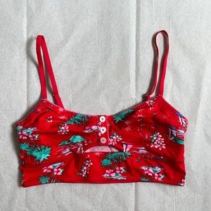 Gilly Hicks Red Patterned Unlined Bralette S
